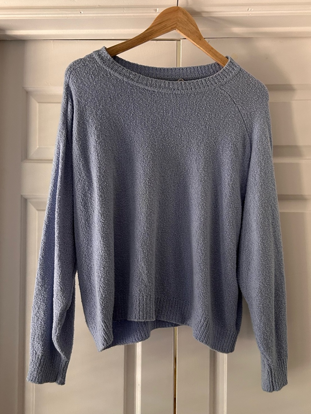 Margaret O’Leary Blue Textured Cotton Knit Pullover Sweater